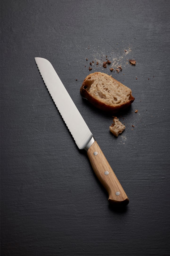 Cuchillo de pan Foresta 32,5 cm - acero inoxidable-roble - Morsø