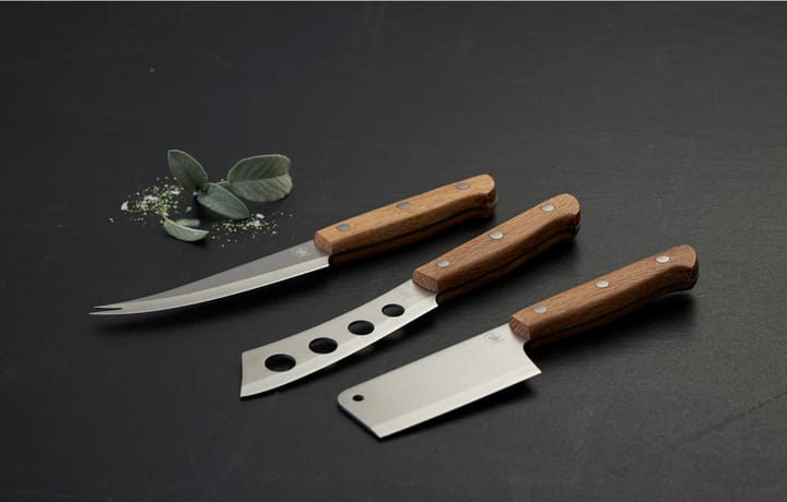 Set de 3 cuchillos para queso Foresta, Roble-acero inoxidable Morsø