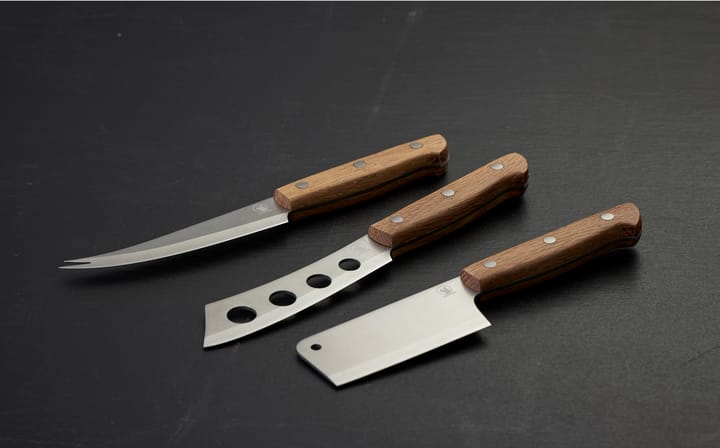 Set de 3 cuchillos para queso Foresta, Roble-acero inoxidable Morsø