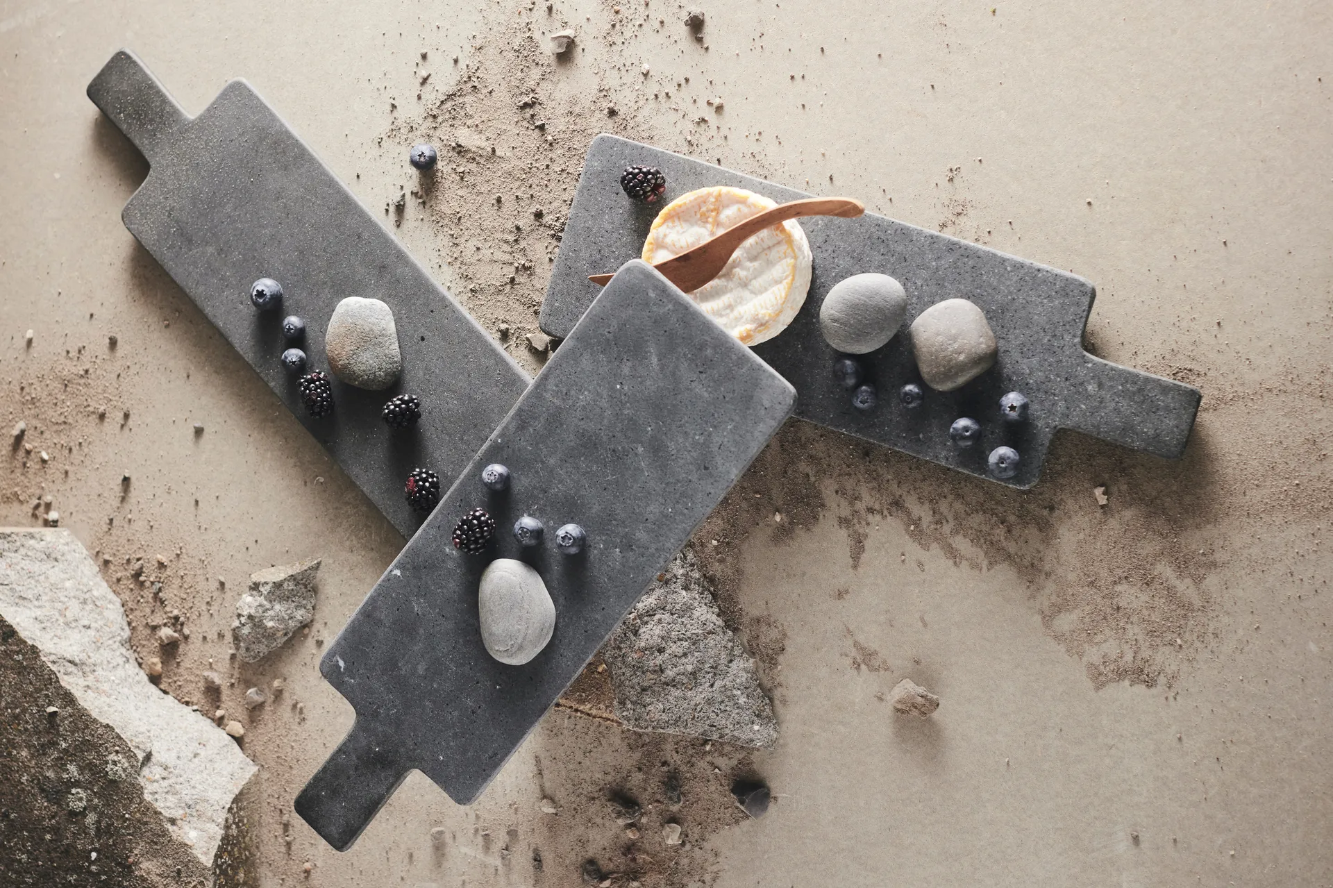 Bandeja para tapas Valley 12x37 cm, Piedra natural MUUBS