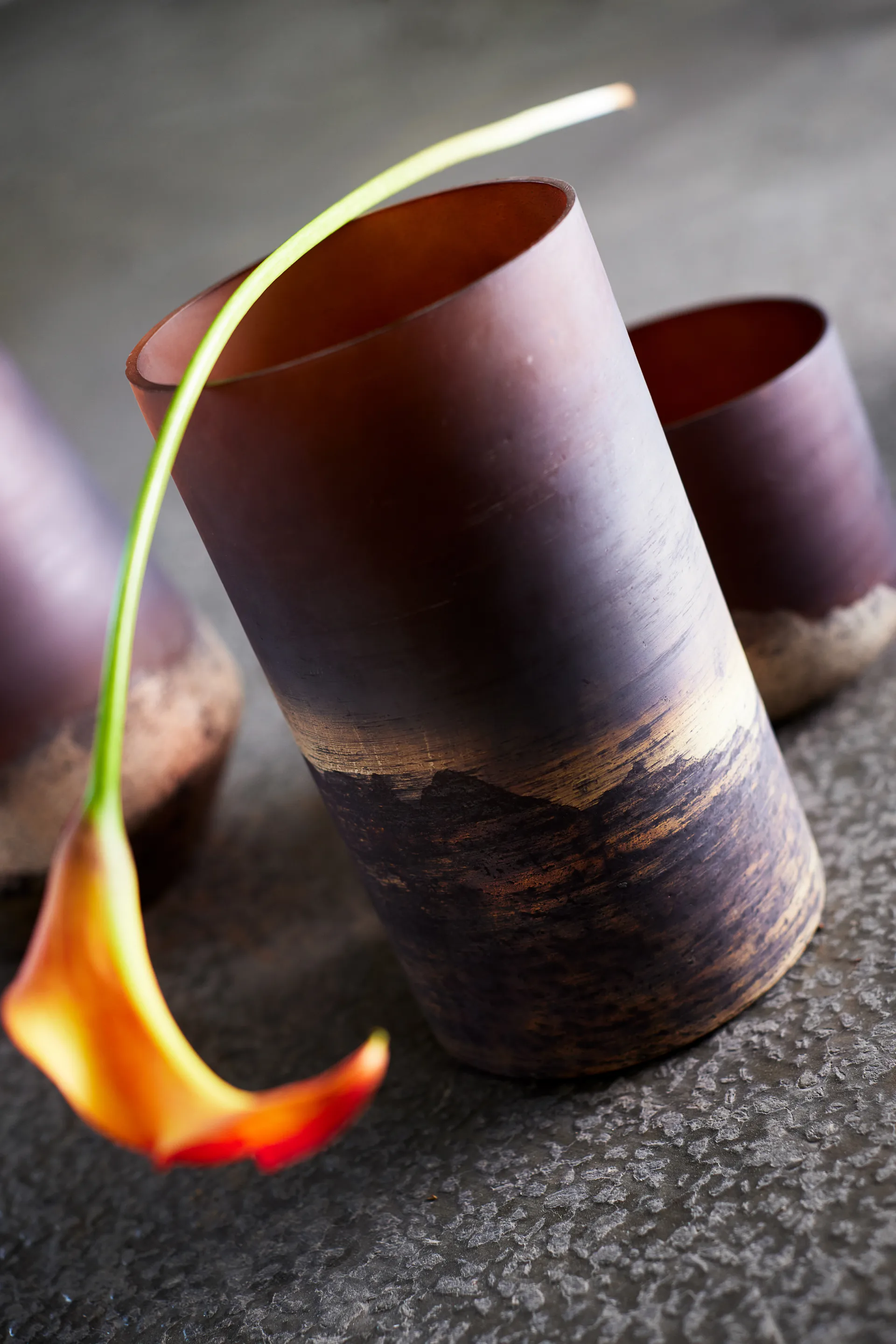 Jarrón Lana Ø14x25 cm, Brown-gold MUUBS