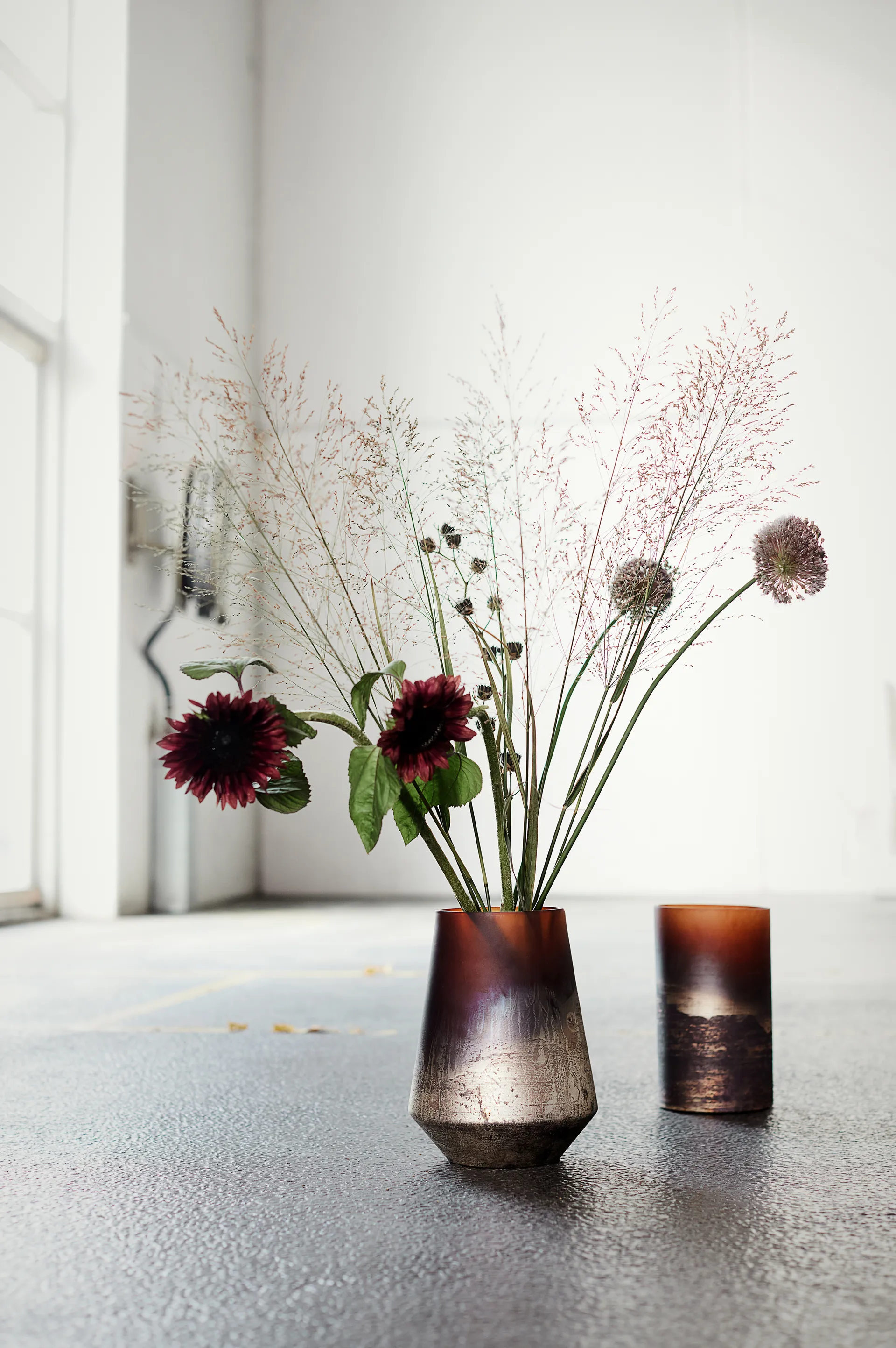 Jarrón Lana Ø18x26 cm, Brown-gold MUUBS