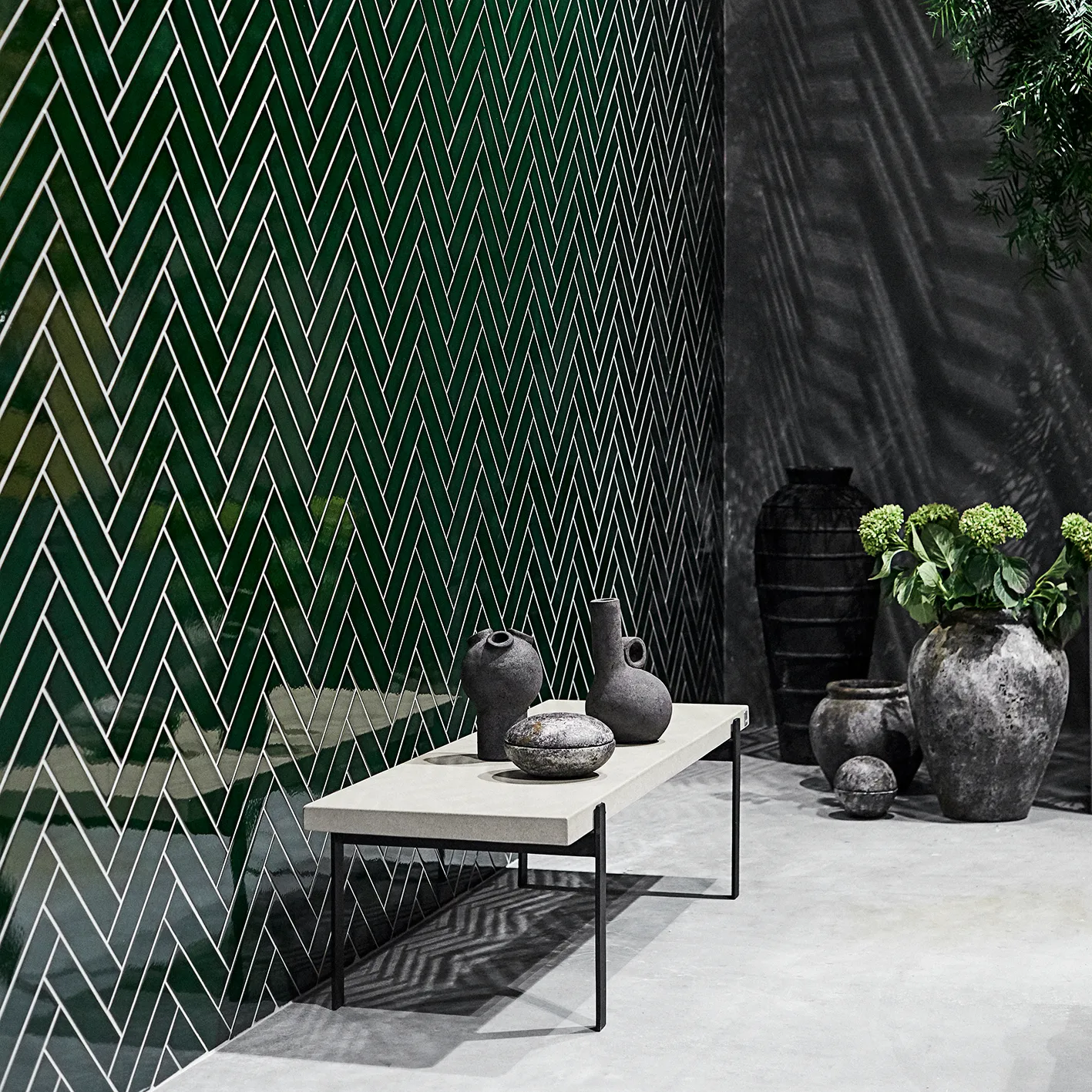 Maceta Echo h50 cm Ø37 cm, óxido-gris MUUBS