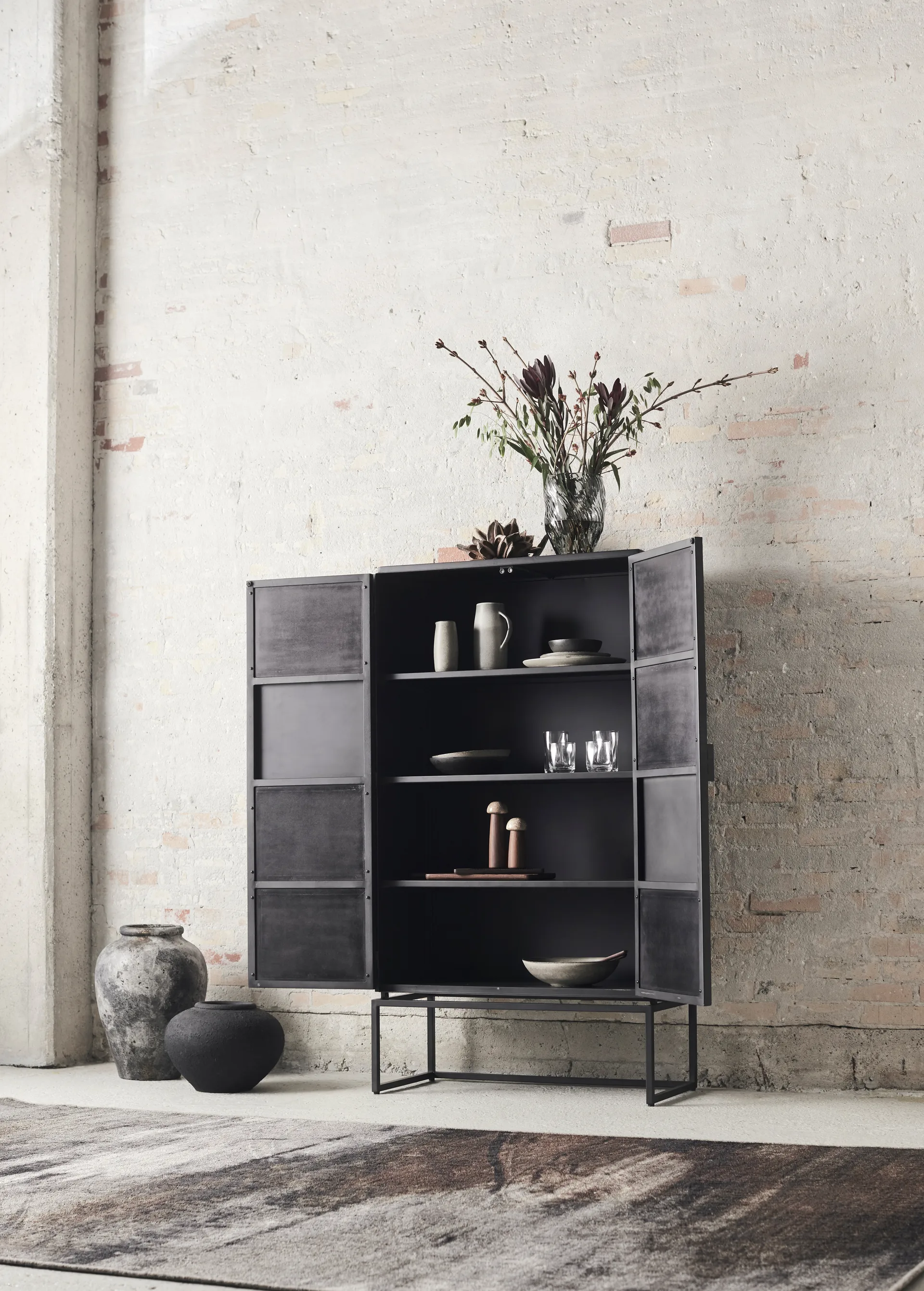 Molinillo de sal y pimienta Yami M, Madera de fresno carbonizada-mármol MUUBS