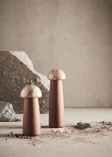 Molinillo de sal y pimienta Yami S - Madera de fresno carbonizada-mármol - MUUBS
