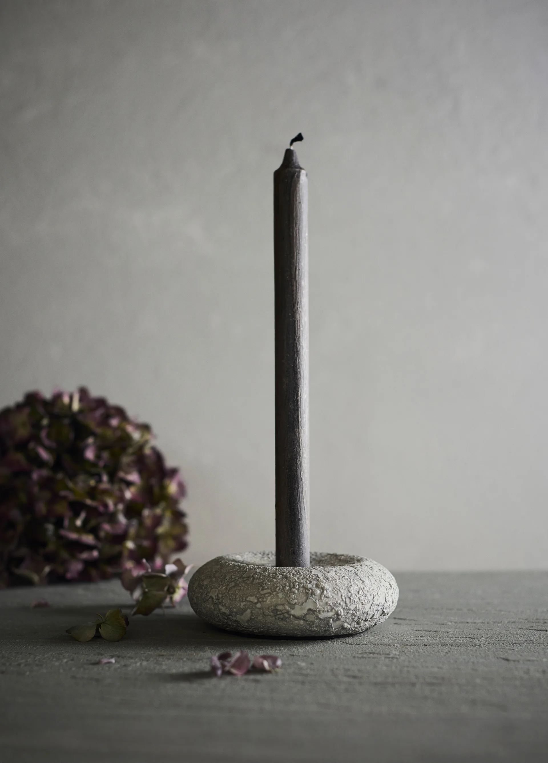Portavelas Luna, Grey, Ø13x4,8 cm MUUBS