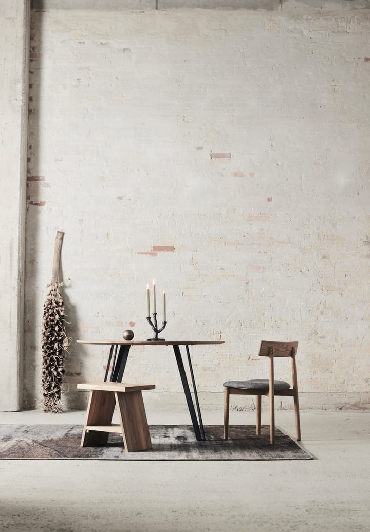 Sillas con asiento Tetra, Tejido color hormigón-roble aceitado natural MUUBS