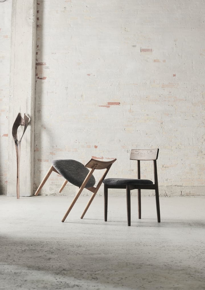 Sillas con asiento Tetra, Tejido color hormigón-roble aceitado natural MUUBS