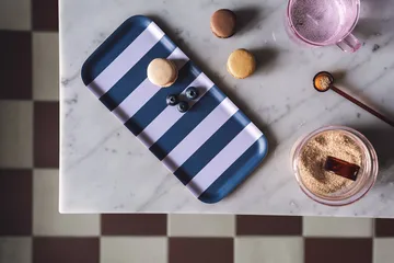 Bandeja Checks & Stripes 13x27 cm - Lilac-blue - Muurla