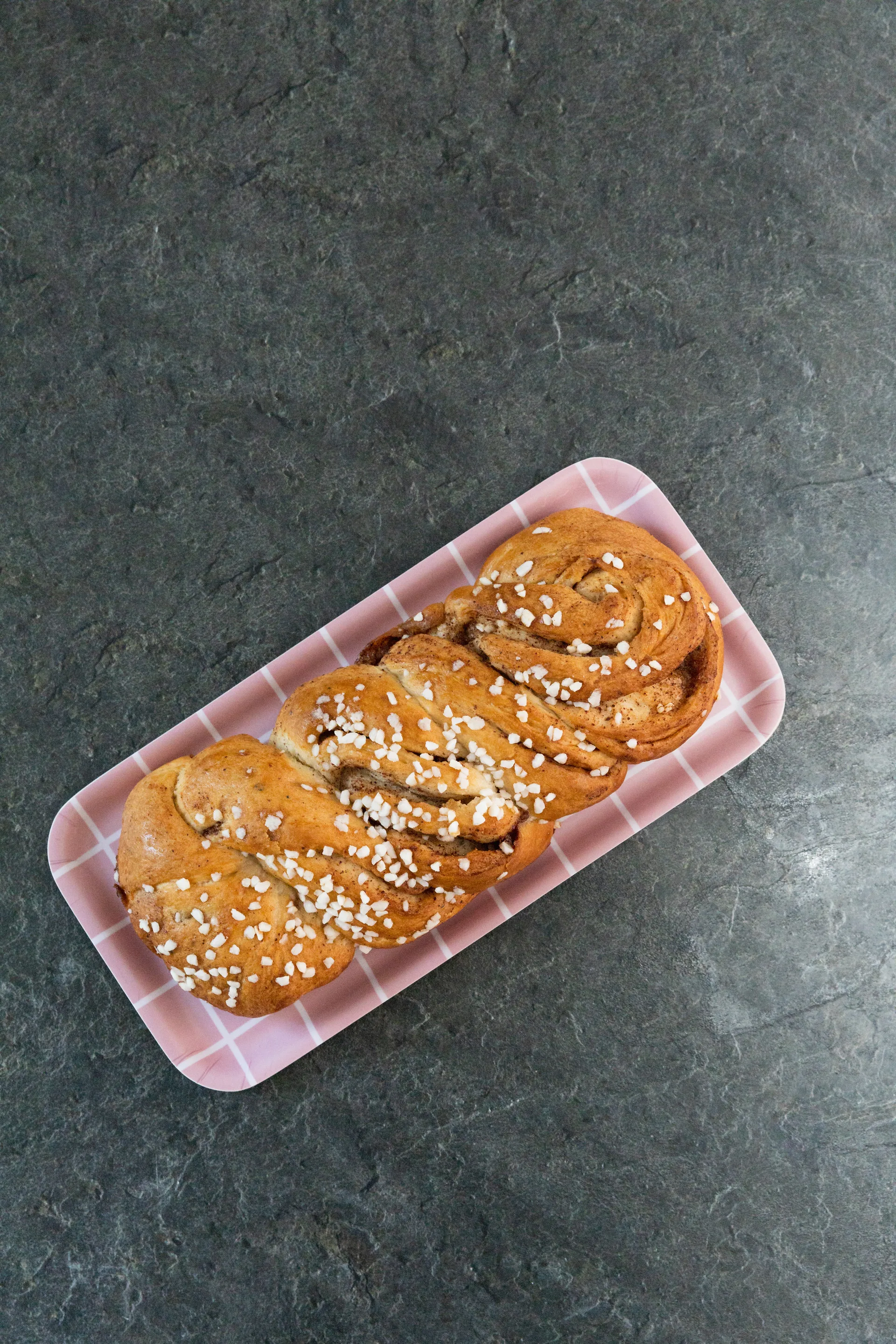 Bandeja Checks & Stripes 13x27 cm, Rosa-blanco Muurla