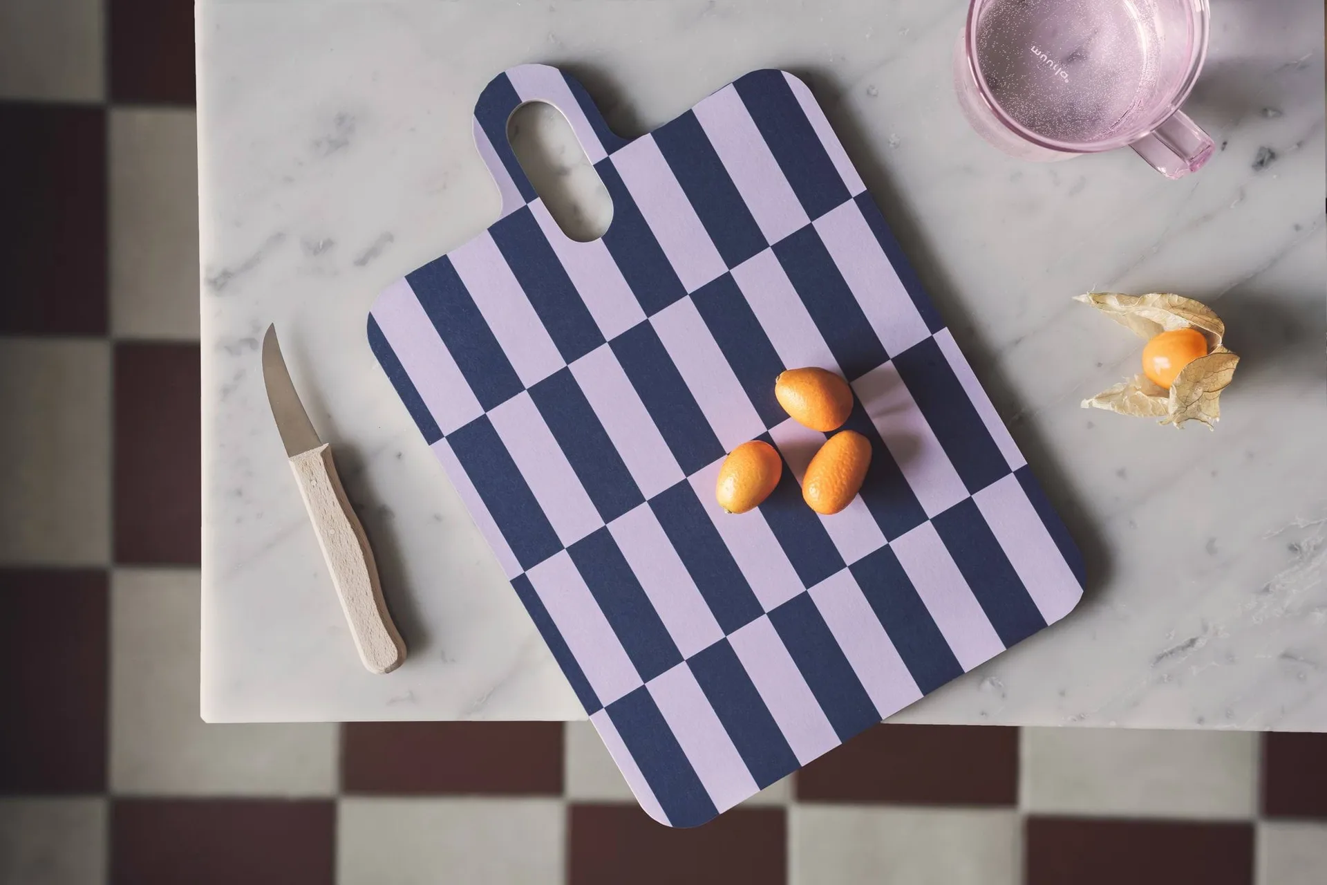 Bandeja Checks & Stripes 21x31 cm, Lilac-blue-green Muurla