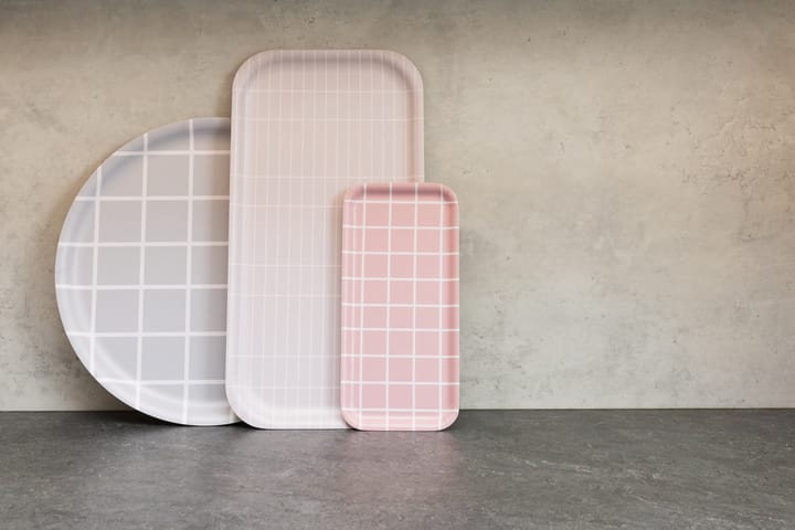Bandeja Checks & Stripes Ø35 cm, gris-blanco Muurla