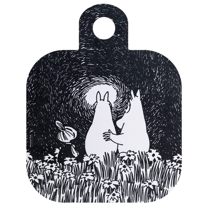 Bandeja Chop & Serve Friendship 25x32 cm, negro-rosa Muurla