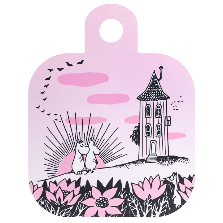 Bandeja Chop & Serve Friendship 25x32 cm, negro-rosa Muurla