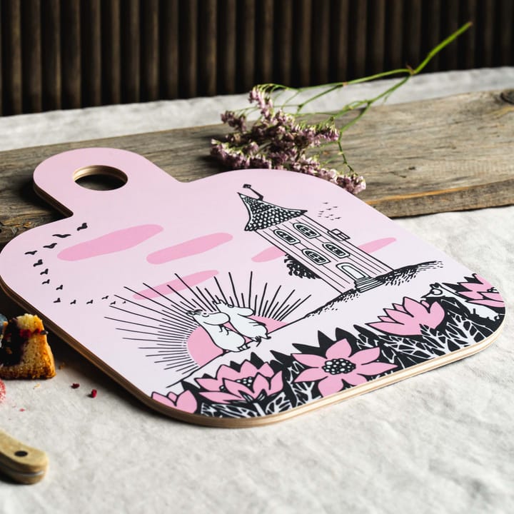 Bandeja Chop & Serve Friendship 25x32 cm, negro-rosa Muurla