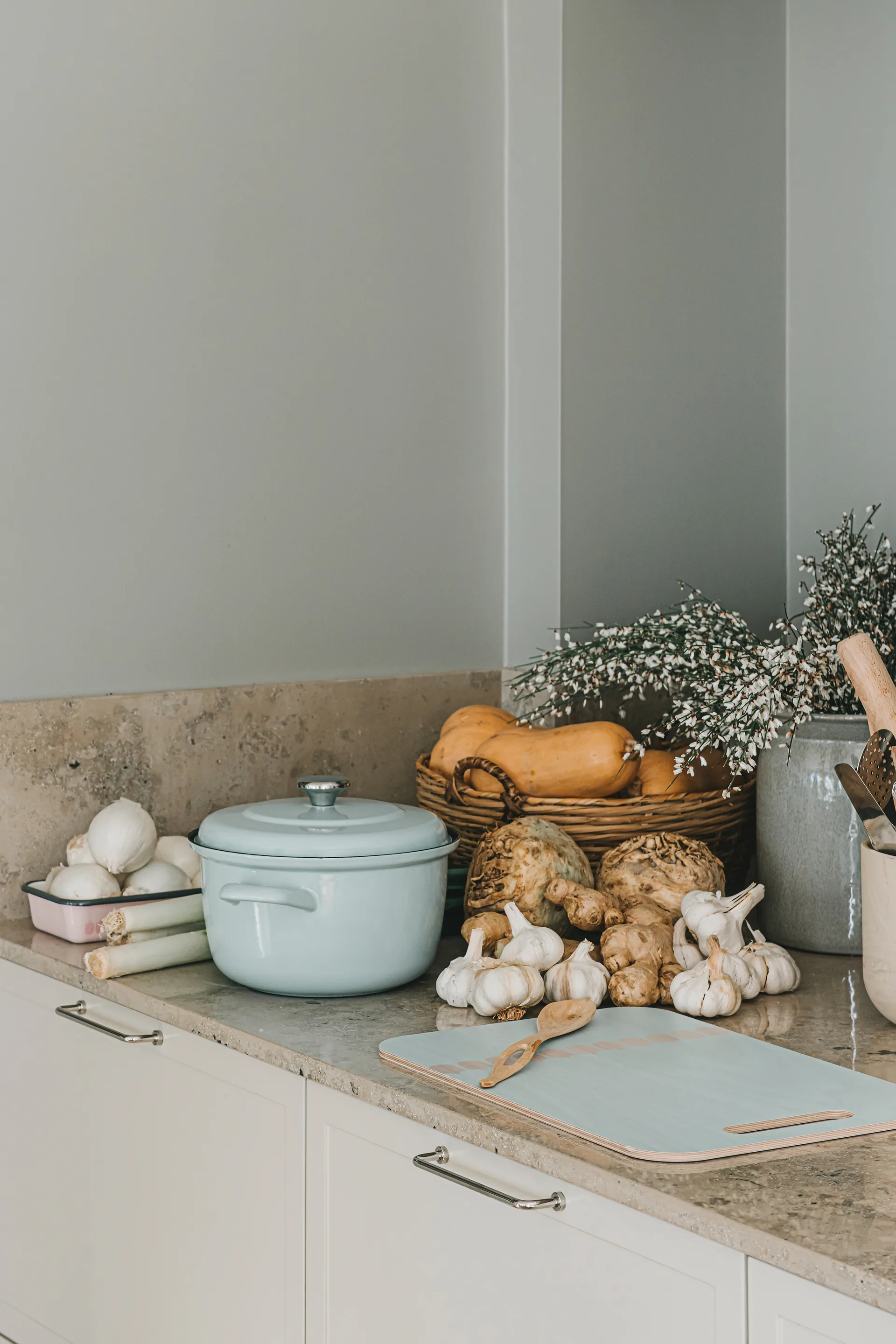 Bandeja Chop & Serve Vappu 30x44 cm, abedul-verde Muurla