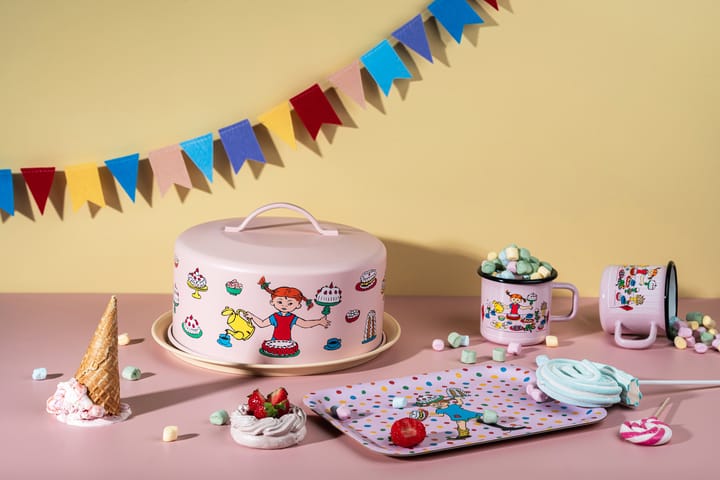 Bandeja para pasteles con cúpula Pippi, Cumpleaños Muurla