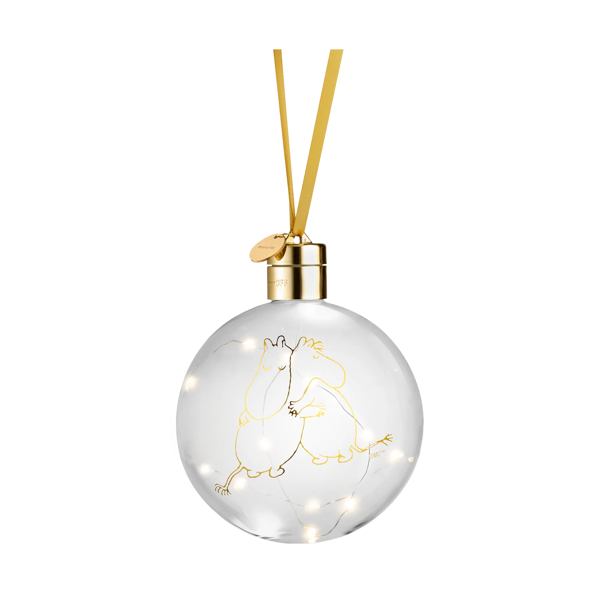 Bola de navidad Moomin 80 con luz LED Ø11 cm, Transparente Muurla