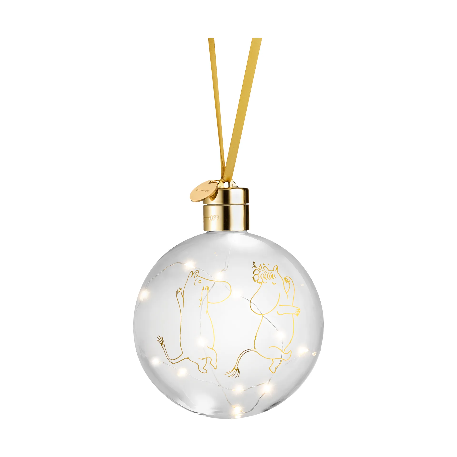 Bola de navidad Moomin 80 con luz LED Ø11 cm, Transparente Muurla