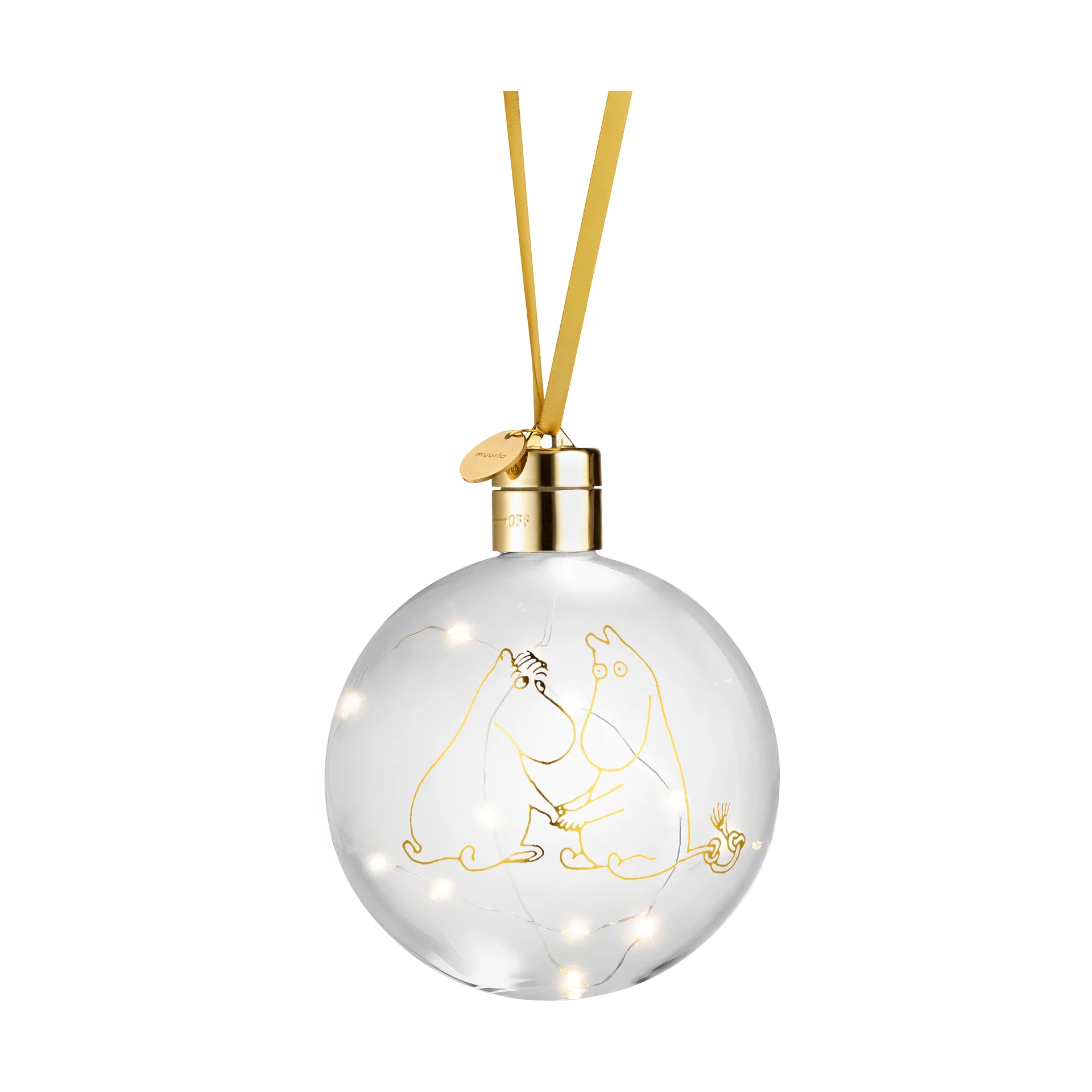Bola de navidad Moomin 80 con luz LED Ø11 cm, Transparente Muurla
