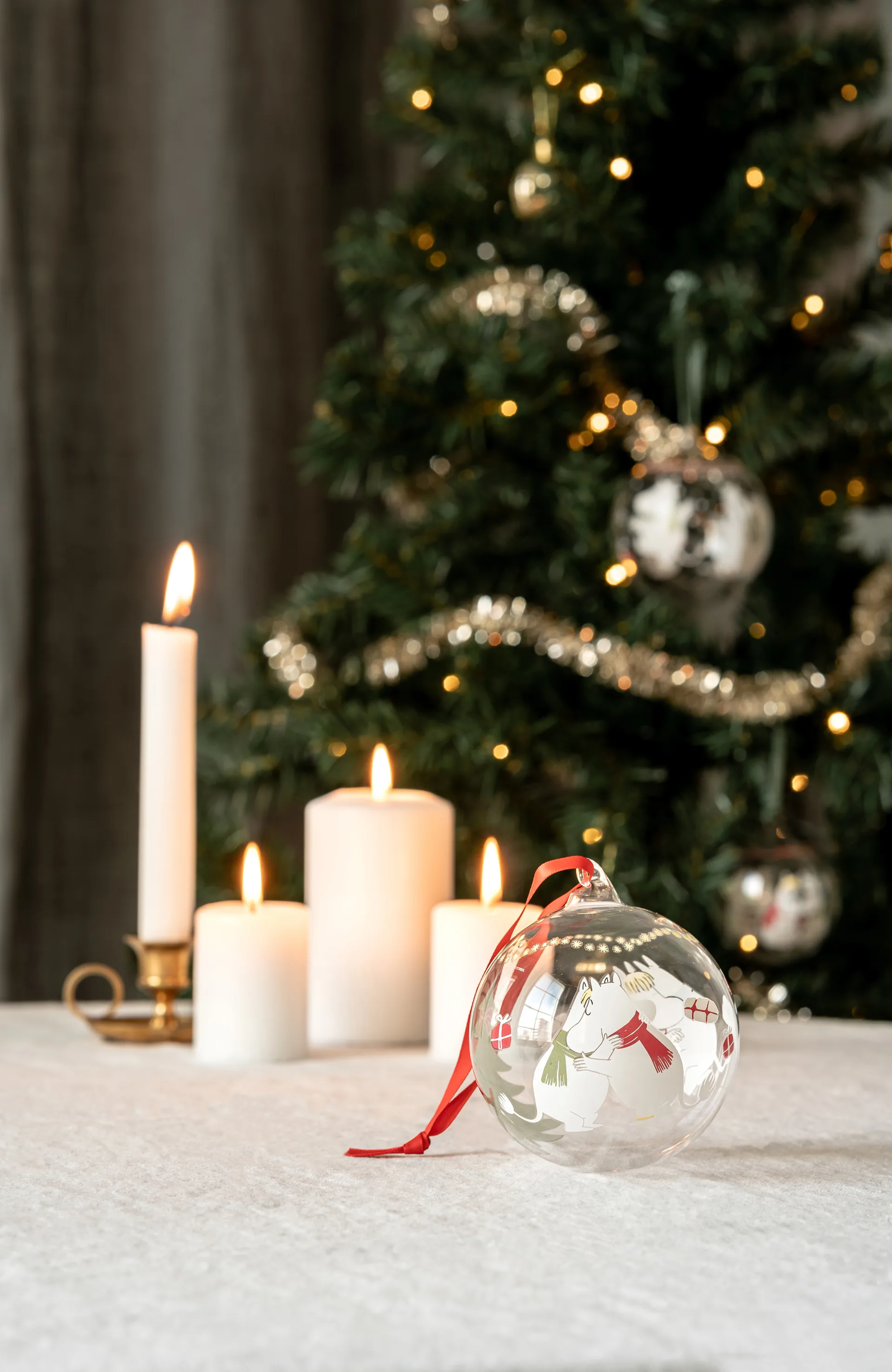 Bola de navidad Moomin Ø9 cm, Happy holidays Muurla