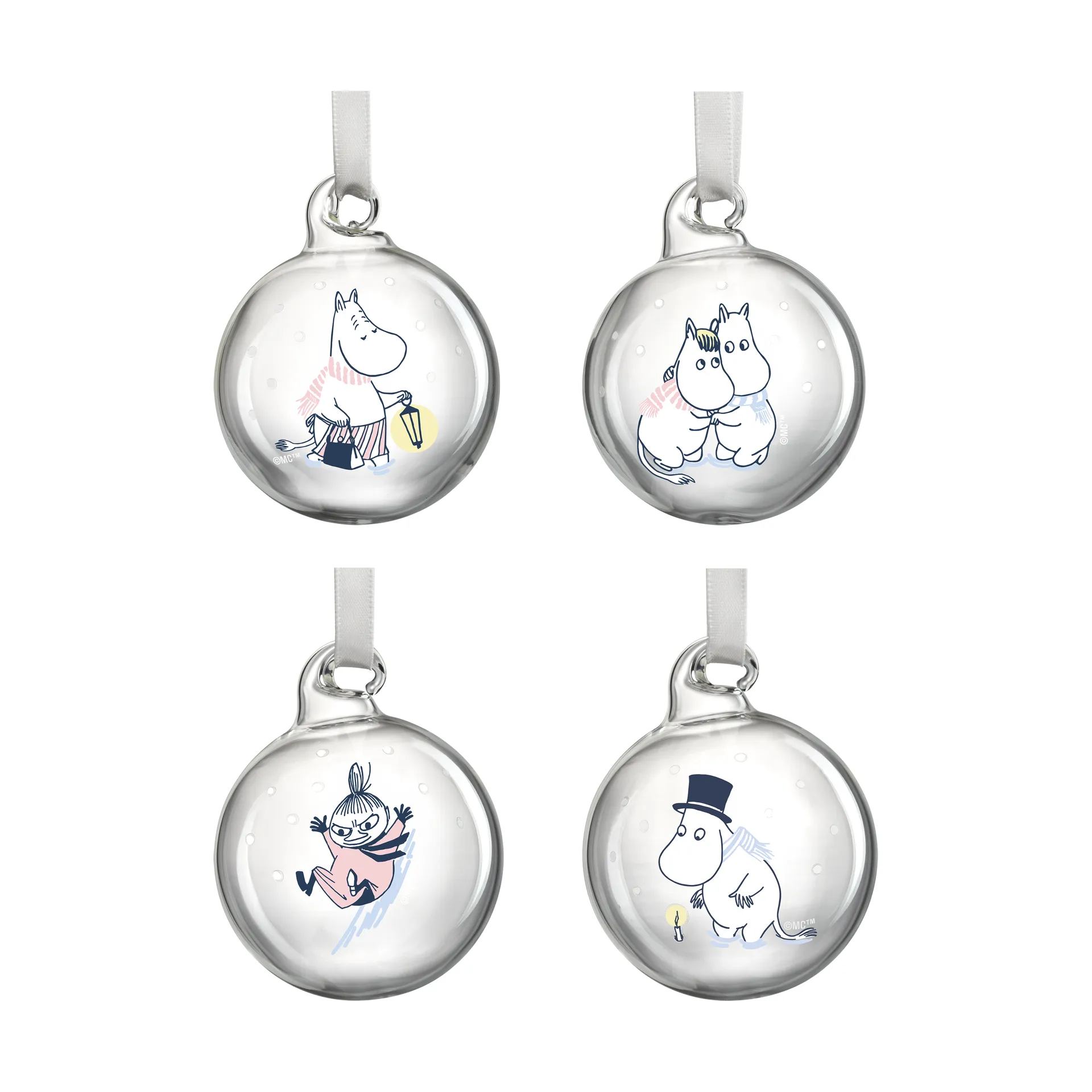 Bola de Navidad Mumin Ø5 cm, 4-pack, Let it snow Muurla