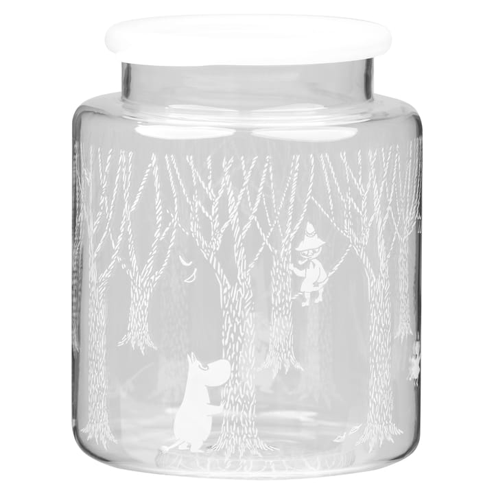 Bote de cristal con tapa de silicona In the Woods 17 cm, Transparente-blanco Muurla