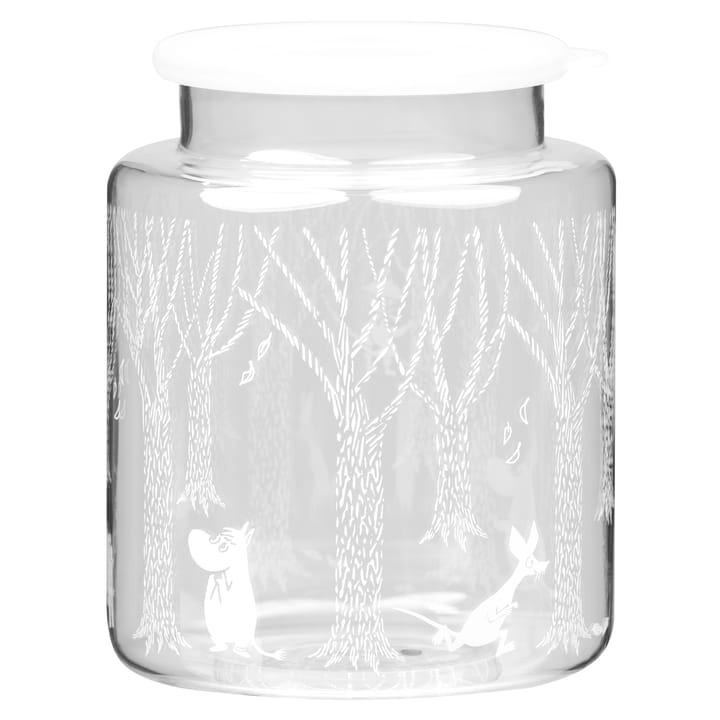 Bote de cristal con tapa de silicona In the Woods 17 cm, Transparente-blanco Muurla