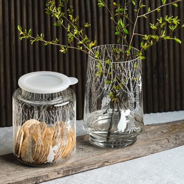 Bote de cristal con tapa de silicona In the Woods 17 cm - Transparente-blanco - Muurla