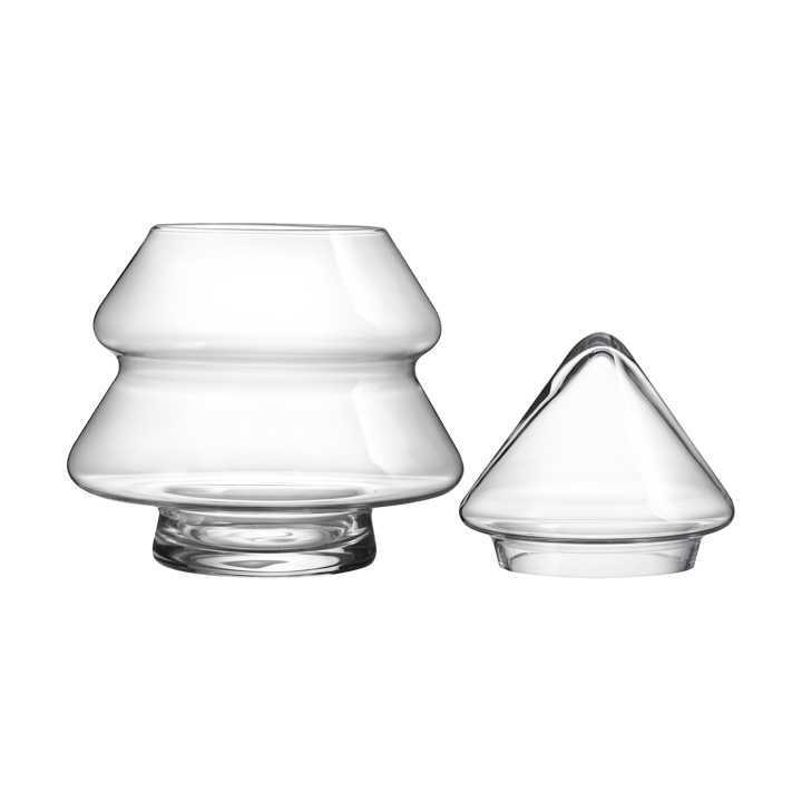Bote de cristal con tapa Glass tree, 20 cm Muurla