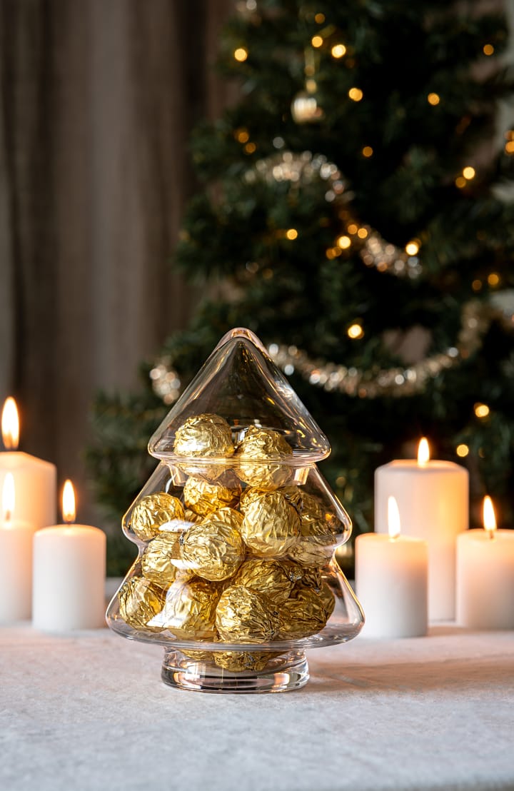 Bote de cristal con tapa Glass tree, 20 cm Muurla