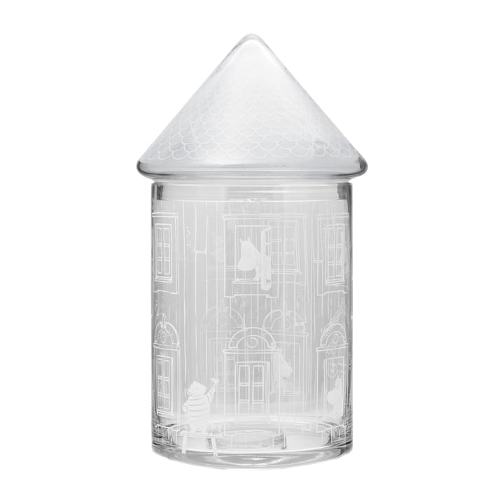 Bote de cristal con tapa Moominhouse 30,5 cm - transparente - Muurla