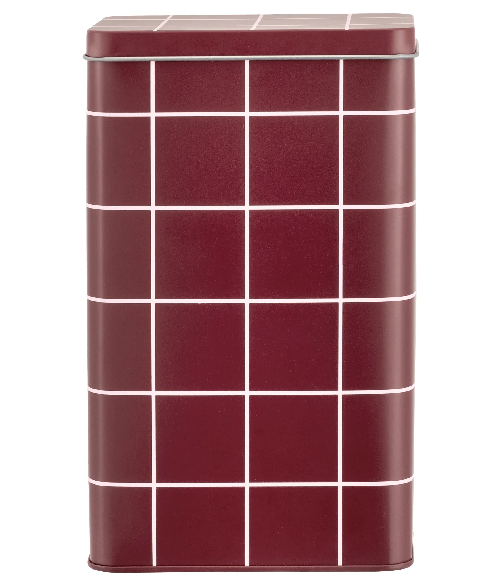 Bote de hojalata para café Checks & Stripes, Brown-pink, 12x8x20 cm Muurla
