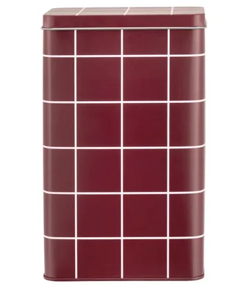 Bote de hojalata para café Checks & Stripes - Brown-pink, 12x8x20 cm - Muurla