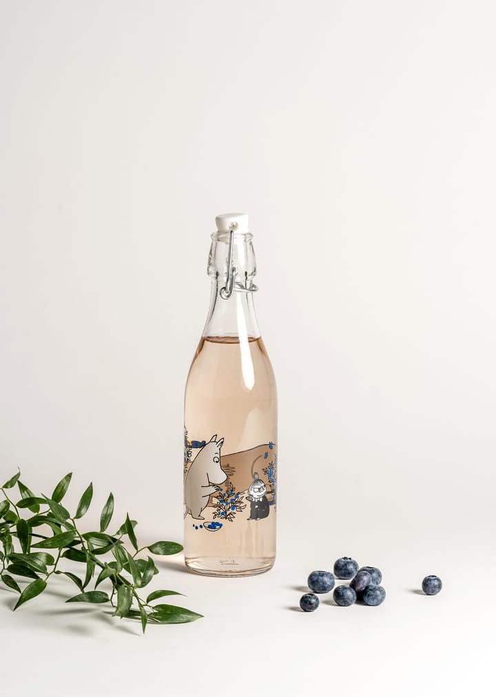 Botella de vidrio Blueberries 0,5 L, Transparent Muurla