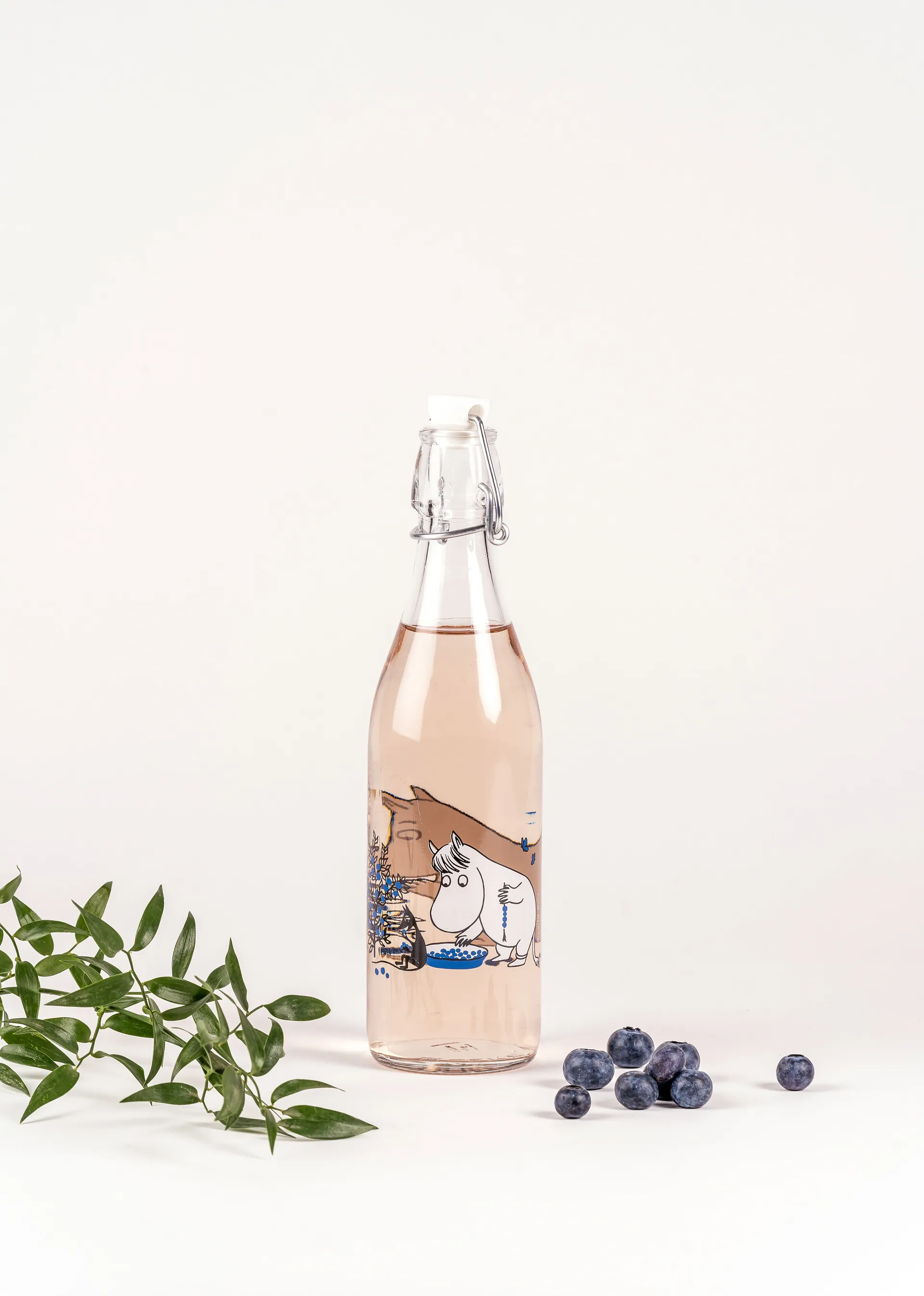 Botella de vidrio Blueberries 0,5 L, Transparent Muurla