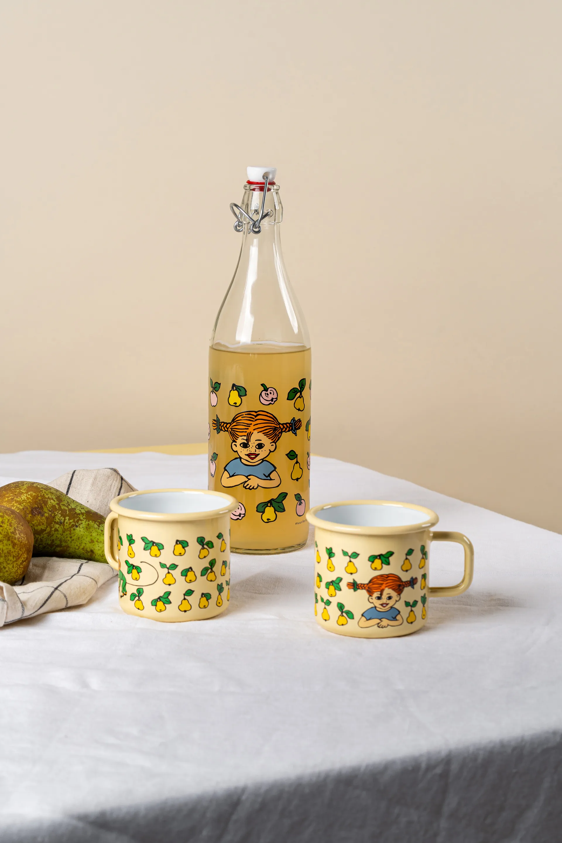 Botella de vidrio Pippi 1 L, Fruits Muurla