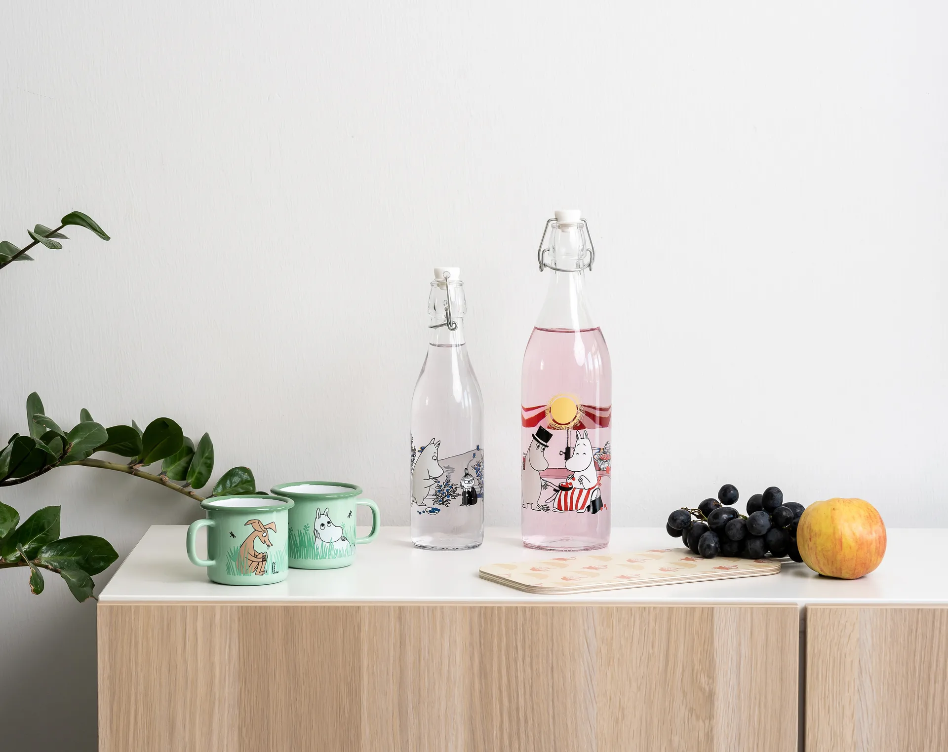 Botella de vidrio Summertime 1 L, Transparent Muurla