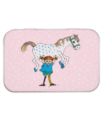 Caja de lata Pippi 10x6,5x3 cm - Pippi and the Horse - Muurla