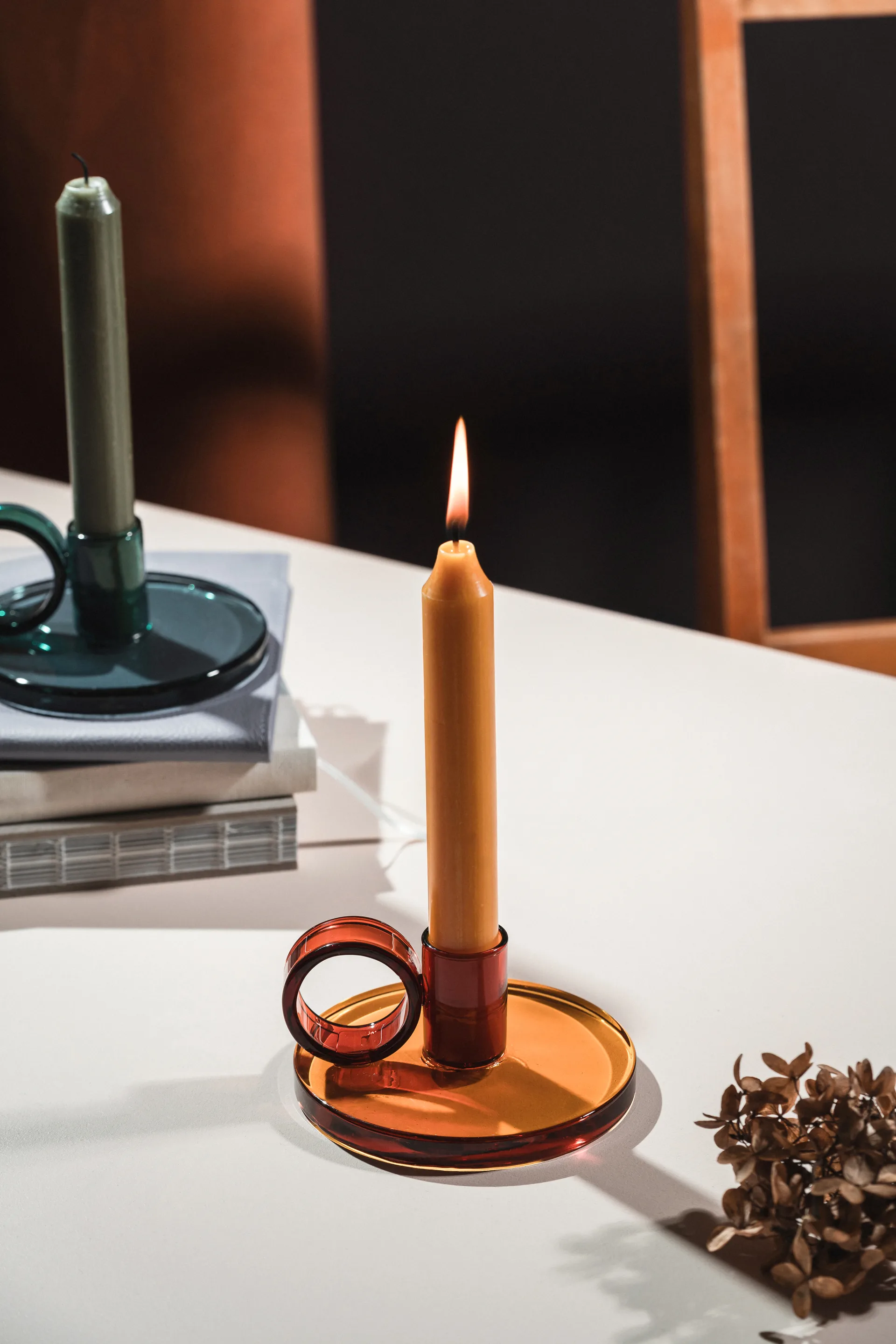 Candelabro Loop Ø11 cm, Ámbar Muurla