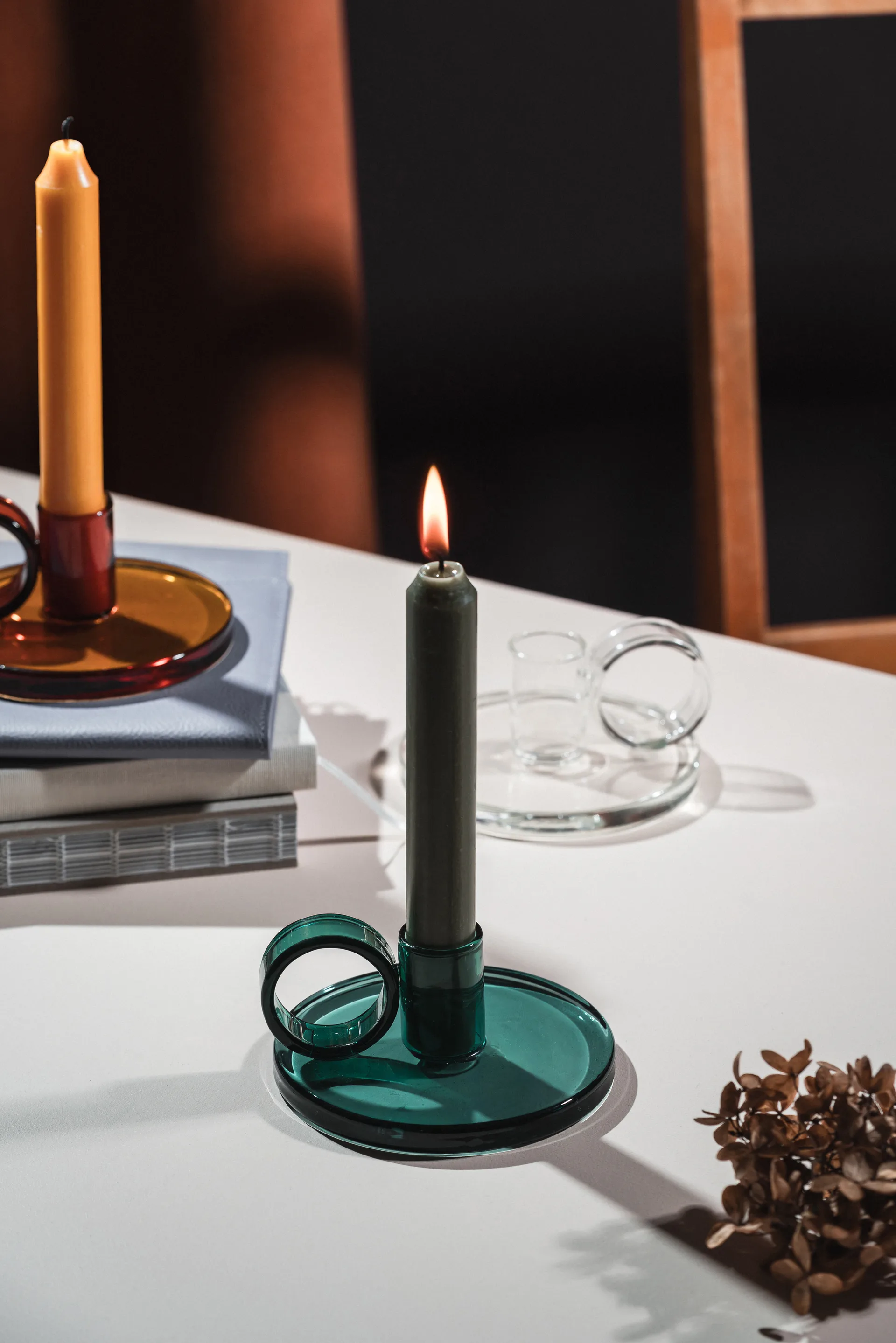 Candelabro Loop Ø11 cm, Azul verdoso Muurla