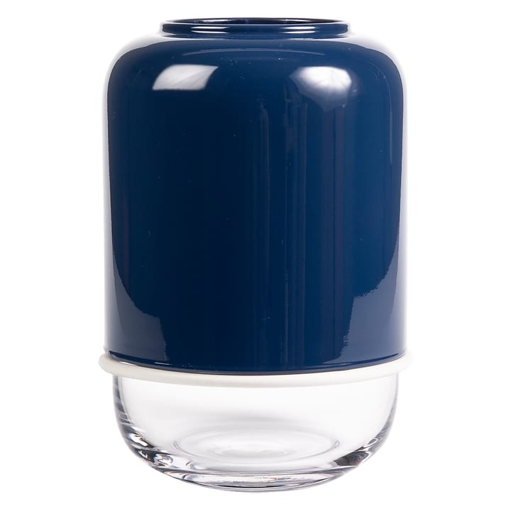 Jarrón Capsule ajustable 18-28 cm, azul marino-transparente Muurla
