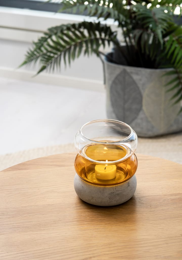 Jarrón/Portavelas Bagel 12 cm, Amber Muurla