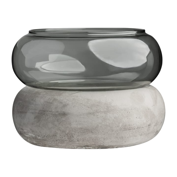 Jarrón/Portavelas Bagel 22 cm, gris Muurla