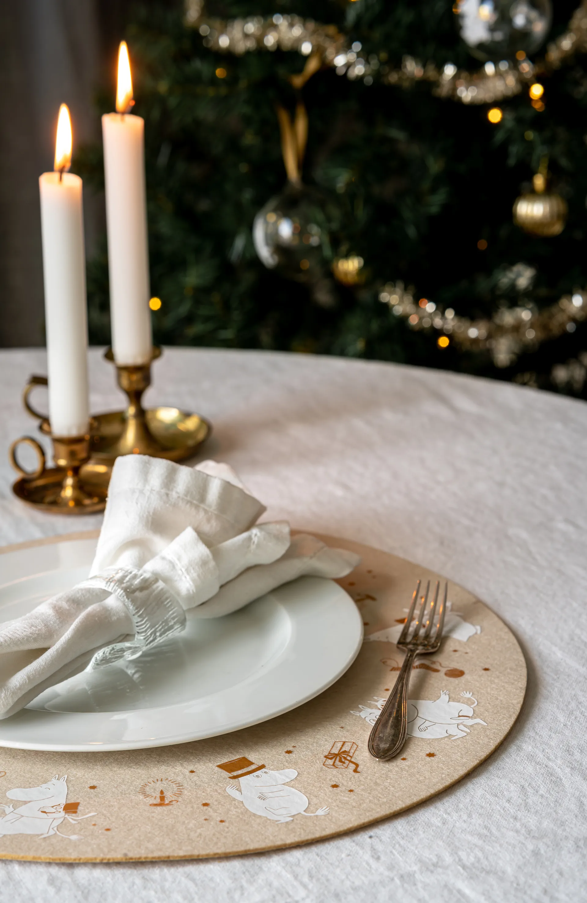 Mantel individual Moomin Ø38 cm, Sparkling stars Muurla