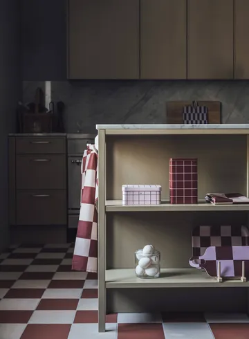 Paño de cocina Checks & Stripes - Brown-pink, 50x65cm - Muurla