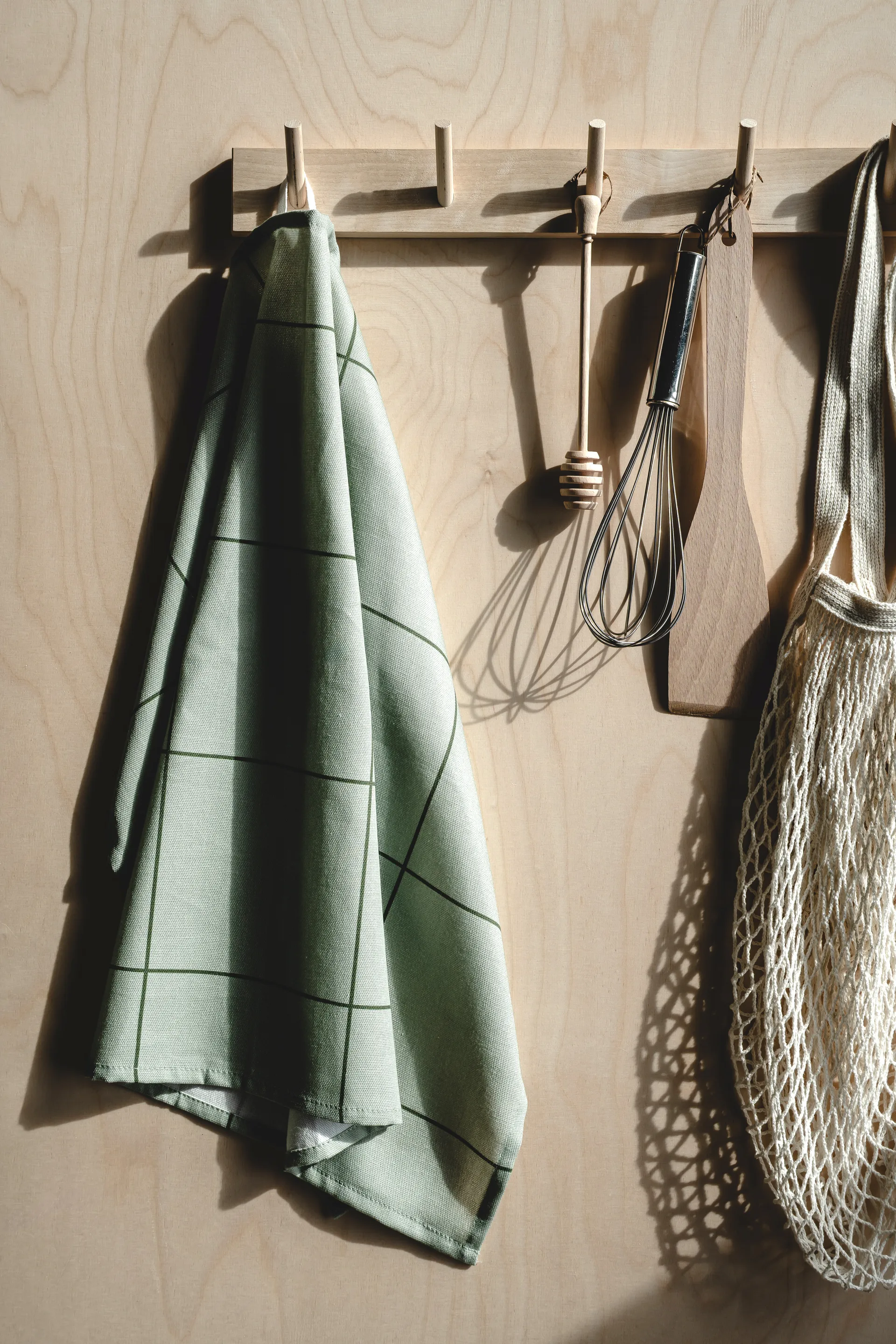 Paño de cocina Checks & Stripes, Verde, 50x70 cm Muurla