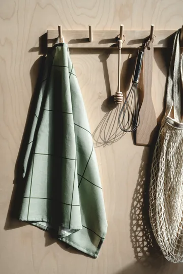 Paño de cocina Checks & Stripes - Verde, 50x70 cm - Muurla