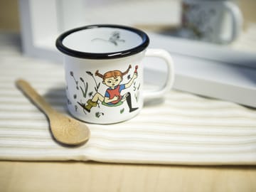 Pippi and Mr. Taza esmaltada Nilsson 1,5 dl - White - Muurla