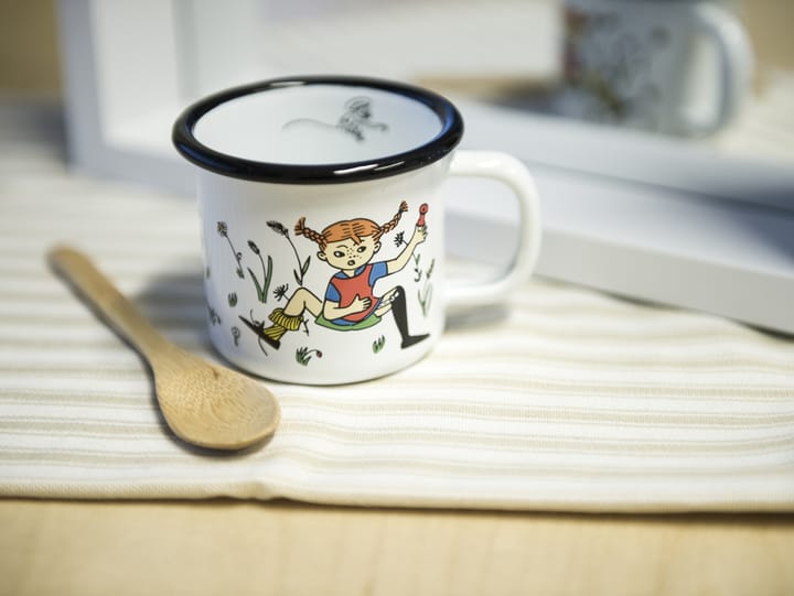 Pippi and Mr. Taza esmaltada Nilsson 1,5 dl, White Muurla